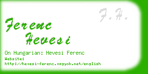 ferenc hevesi business card